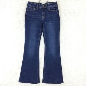 Lovervet Vervet Womens Jeans Flare Leg Blue Denim Indigo Wash Mid Rise 27